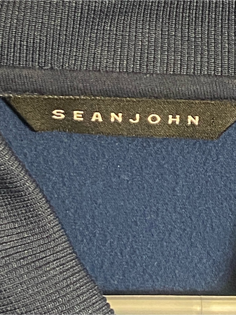 Men’s Sean John navy bomber track jacket size Large, VGC - Picture 2 of 10